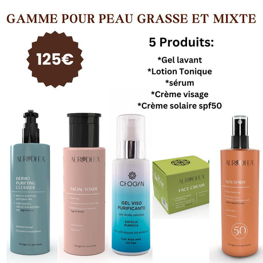 GAMME COMPLETE POUR PEAU GRASSE ET MIXTE